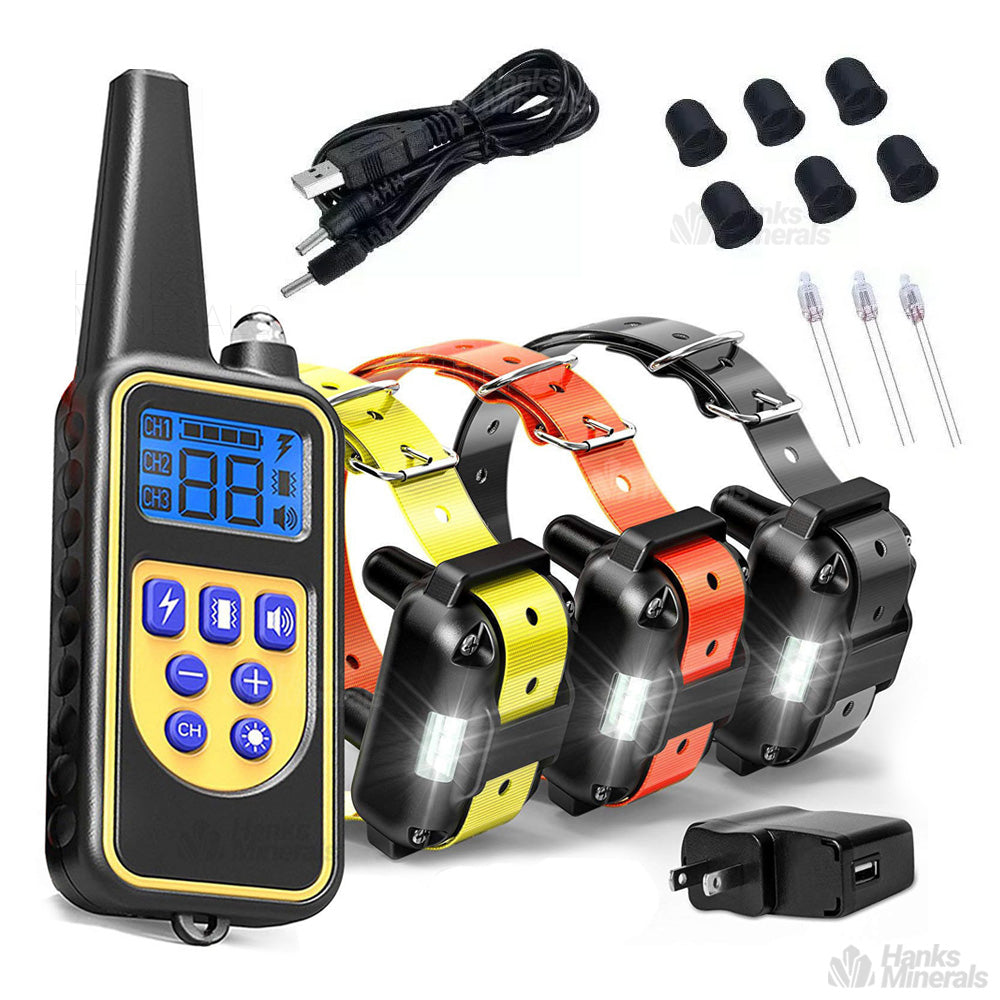 Dog Training Collar 3000FT Remote Rechargeable Shock PET Waterproof Trainer