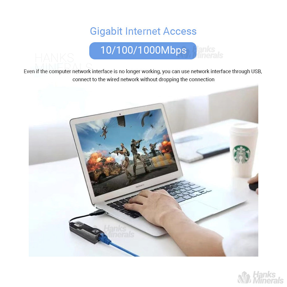 Type-C USB 3.0 Gigabit Ethernet LAN RJ45 1000Mbps Network Adapter For PC Mac