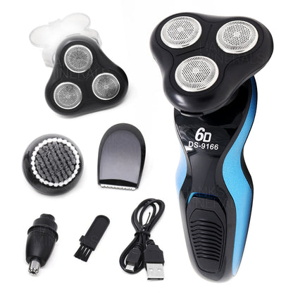 4-in-1 Electric Shaver Razor Waterproof Cordless Rechargeable Head Beard Trimmer
