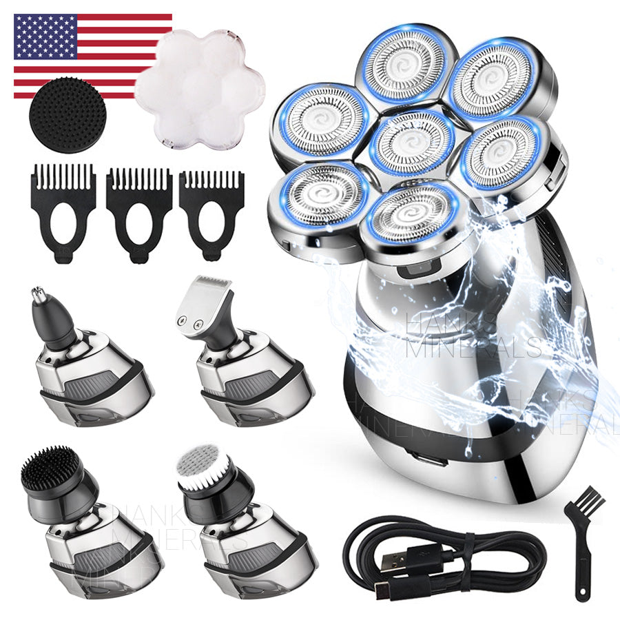 7D 5-in-1 Shaver Cordless Hair Trimmer Bald Head Razor Electric For Men Wet Dry