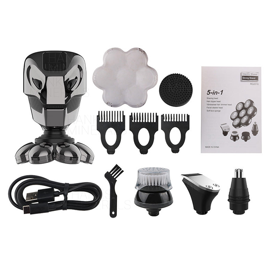 7D 5-in-1 Shaver Cordless Hair Trimmer Bald Head Razor Electric For Men Wet Dry