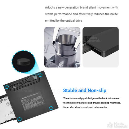 7-in-1 Slim External CD DVD Drive USB 3.0 Reader Writer Burner Player For Laptop