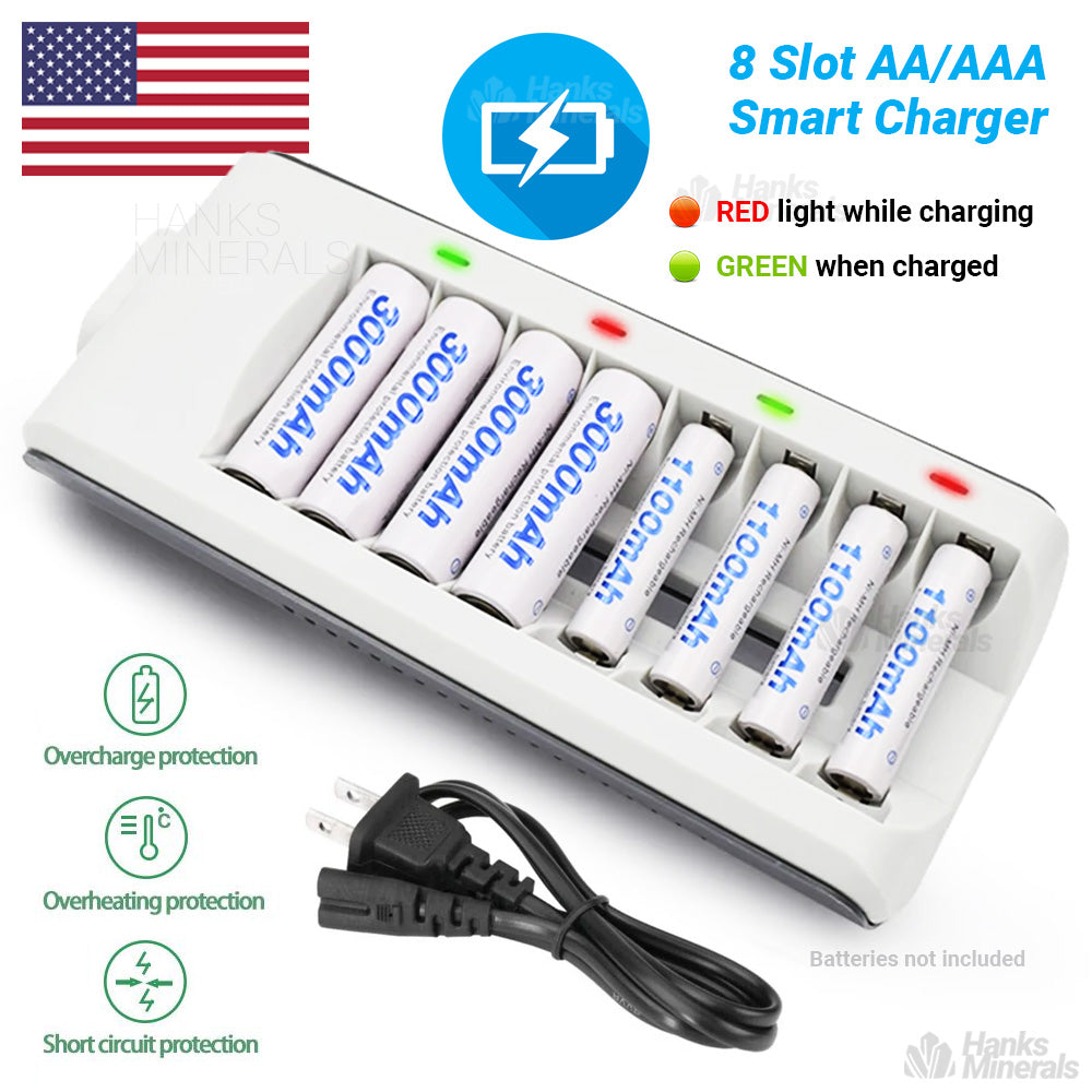 8-Slot Battery Charger Smart For AA / AAA Ni-MH Ni-CD Rechargeable Fast Charge