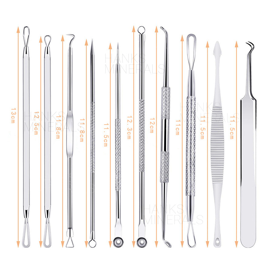 10-Piece Acne Tweezers Set Blackhead Pimple Remover Tool Blemish Extractor Kit