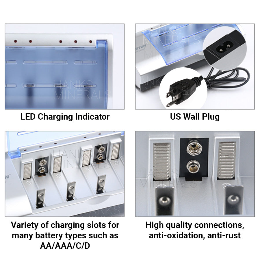 Universal Battery Charger AA AAA C D 9V Ni-MH NiMH Rechargeable Batteries Charge