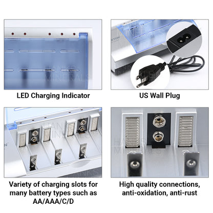 Universal Battery Charger AA AAA C D 9V Ni-MH NiMH Rechargeable Batteries Charge
