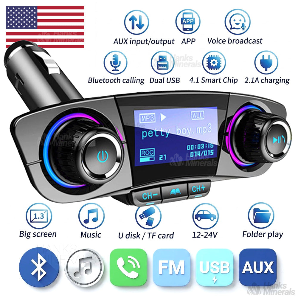 Bluetooth Car FM Transmitter MP3 Player Wireless Radio Adapter Kit USB Charger