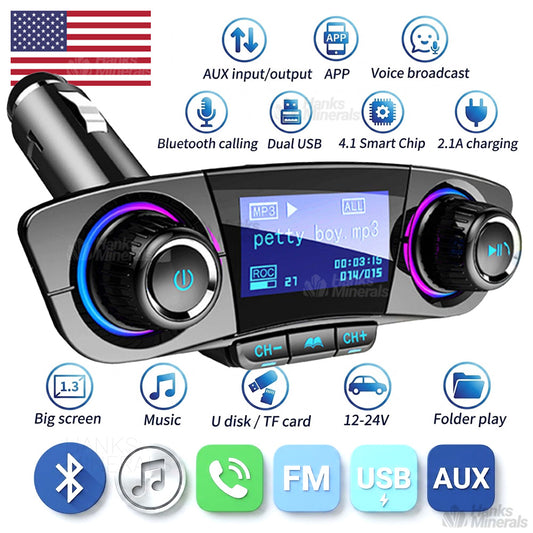 Bluetooth Car FM Transmitter MP3 Player Wireless Radio Adapter Kit USB Charger