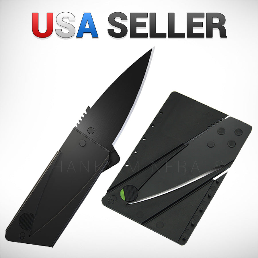 10-Pack Credit Card Folding Knife Black Wallet Razor Sharp Hunting Camping USA