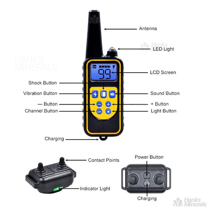 Dog Training Collar 3000FT Remote Rechargeable Shock PET Waterproof Trainer