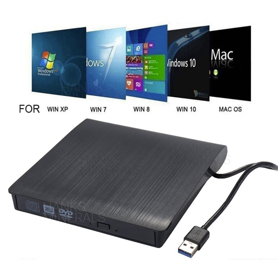Slim External CD DVD RW Drive USB 3.0 Writer Burner Player Black For Laptop PC