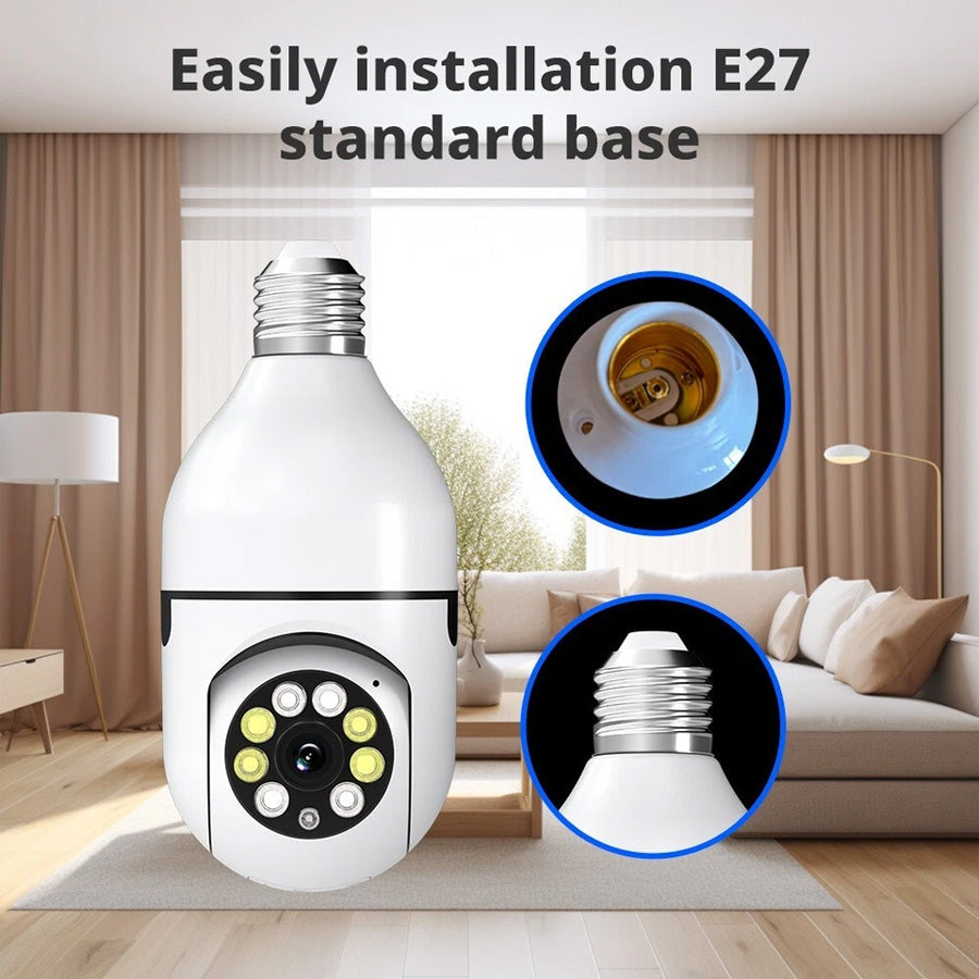 360° 1080P IP E27 Light Bulb Camera Wi-Fi Wireless Smart Home Security IR Night