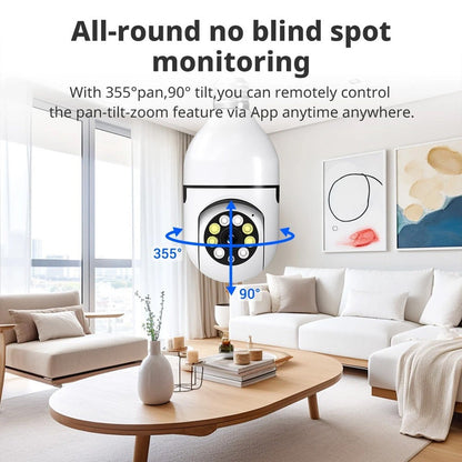 360° 1080P IP E27 Light Bulb Camera Wi-Fi Wireless Smart Home Security IR Night