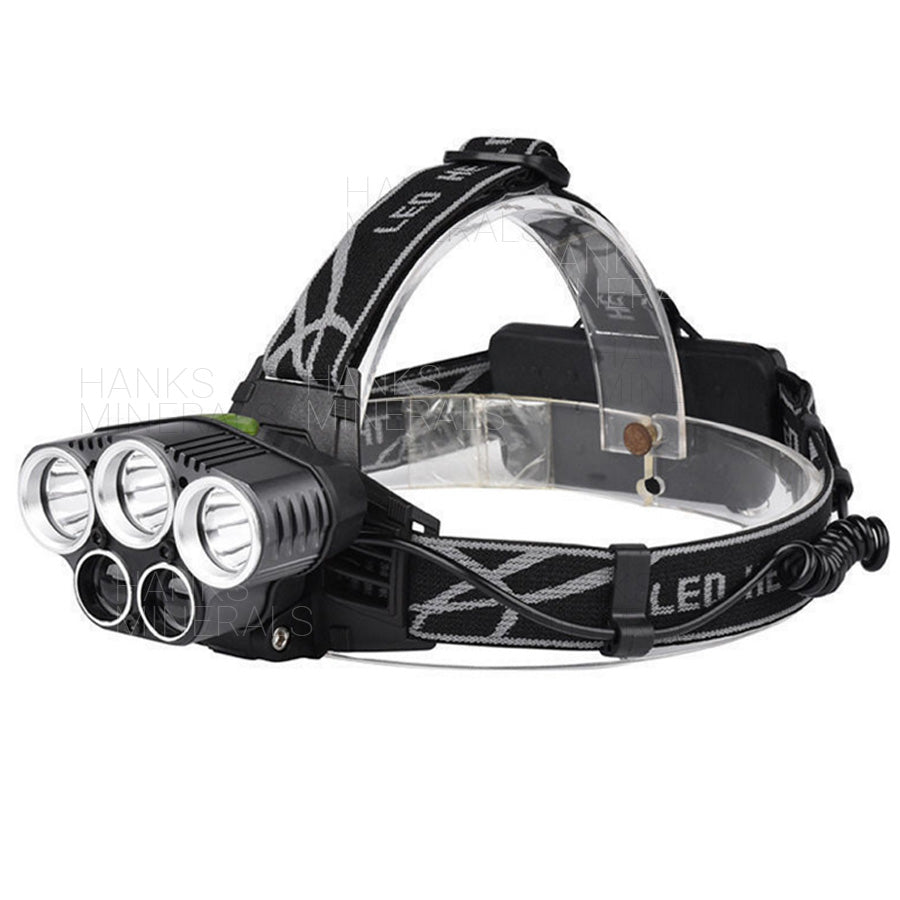 Headlamp 5x LED Super Bright Lumen Rechargeable Head Light Flashlight Torch Lamp