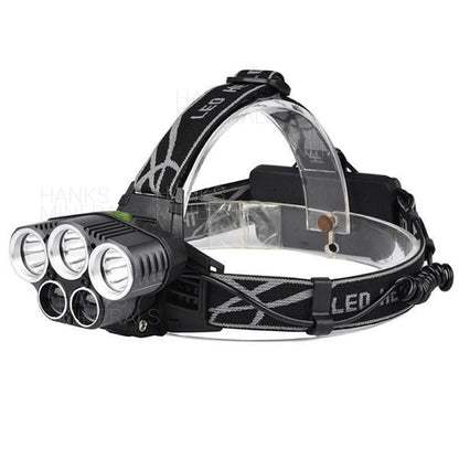 Headlamp 5x LED Super Bright Lumen Rechargeable Head Light Flashlight Torch Lamp