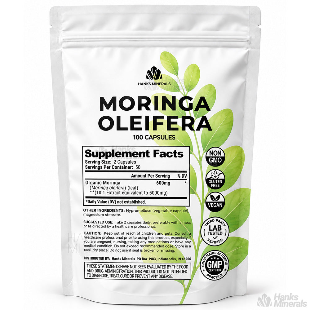 Hanks Minerals Moringa Oleifera Extract 6000mg - 100 Capsules