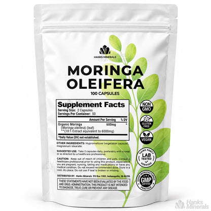 Hanks Minerals Moringa Oleifera Extract 6000mg - 100 Capsules