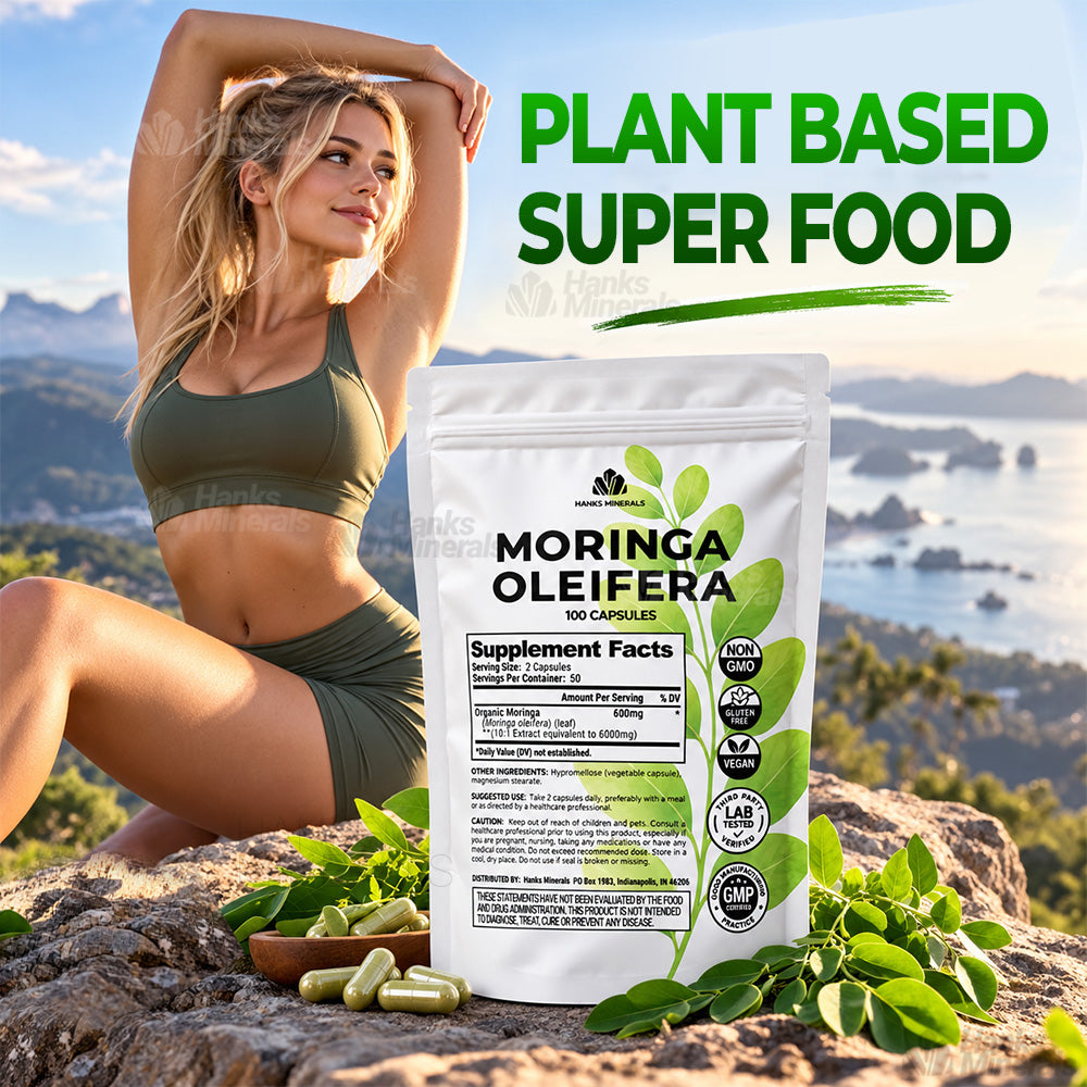 Hanks Minerals Moringa Oleifera Extract 6000mg - 100 Capsules