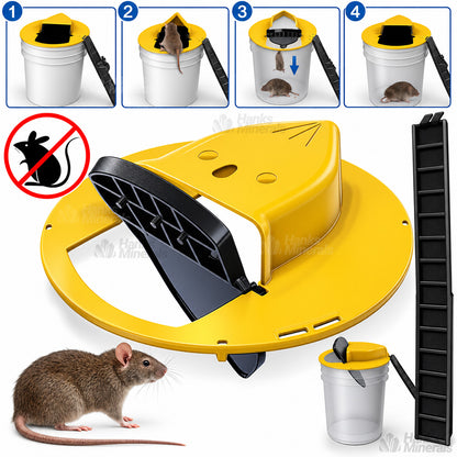 4-Pack Mouse Rat Trap Bucket Lid Flip Slide Mouse Trap Humane Catcher Mousetrap