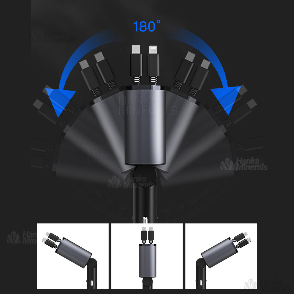 4-in-1 Retractable Car Charger Fast Charge USB Type-C Cable USB-C 120W