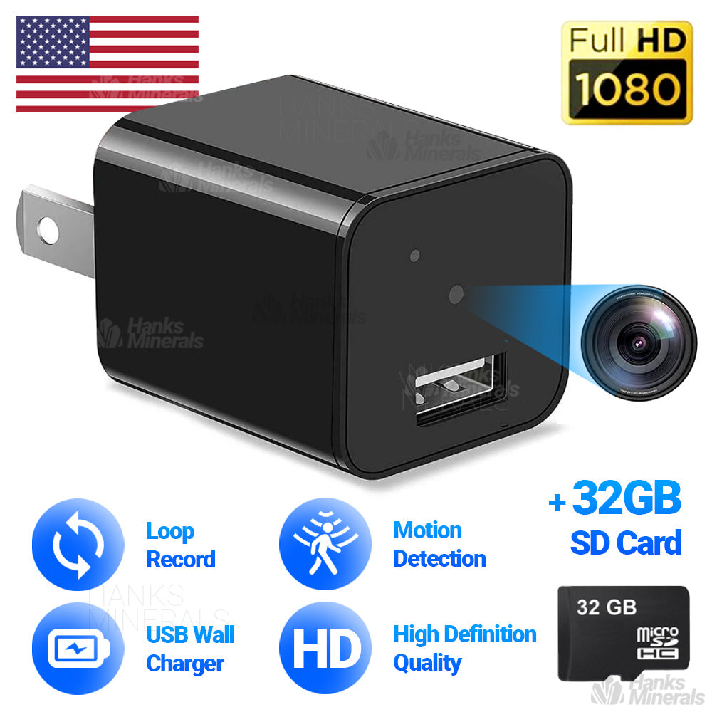 WiFi Mini Cam Wall Plug Charger Camera 1080P HD USB-C Nanny Cam Home Security