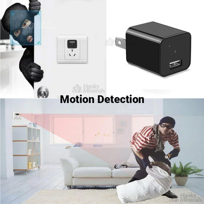 WiFi Mini Cam Wall Plug Charger Camera 1080P HD USB-C Nanny Cam Home Security