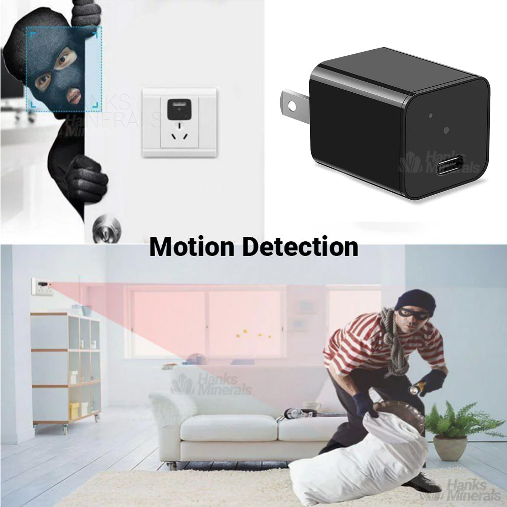 WiFi Mini Cam Wall Plug Charger Camera 1080P HD USB-C Nanny Cam Home Security