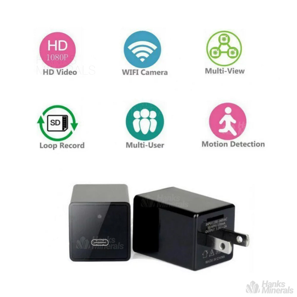 WiFi Mini Cam Wall Plug Charger Camera 1080P HD USB-C Nanny Cam Home Security