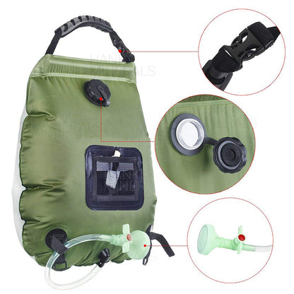 Shower Bag 20L Portable Water Bag Outdoor Camping Solar Heated 5 Gallon