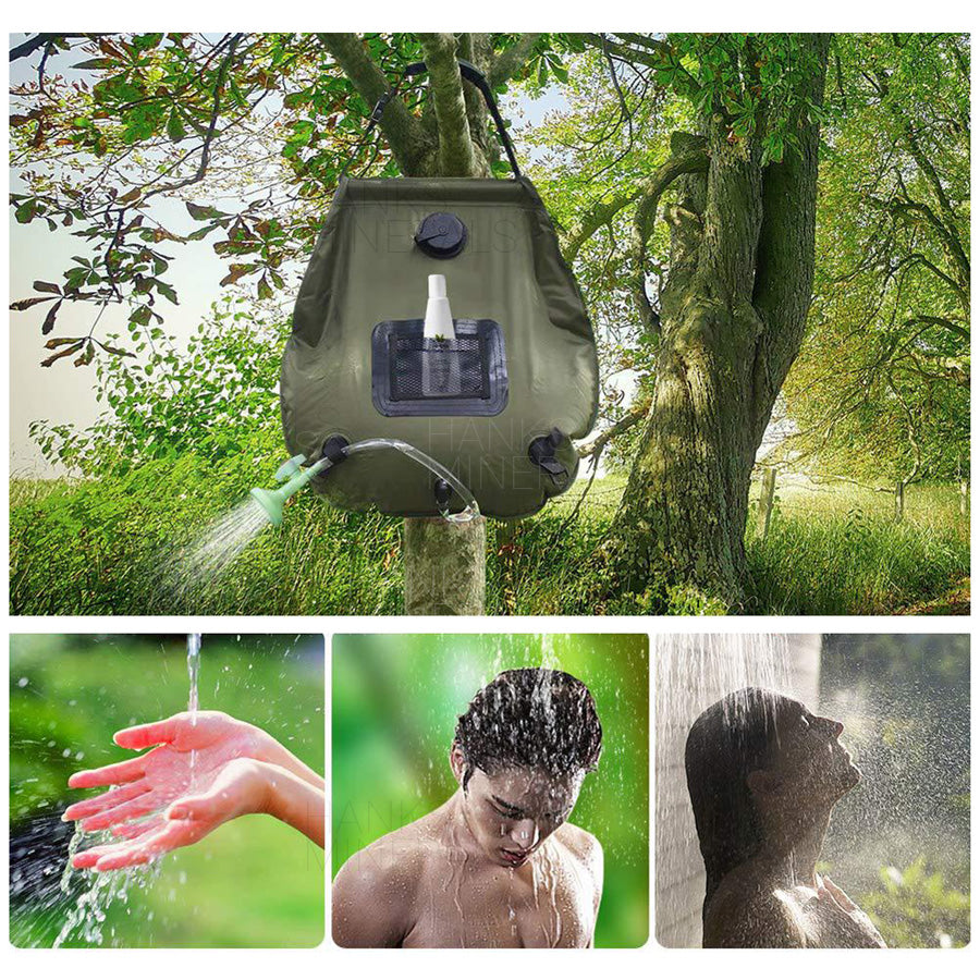 Shower Bag 20L Portable Water Bag Outdoor Camping Solar Heated 5 Gallon