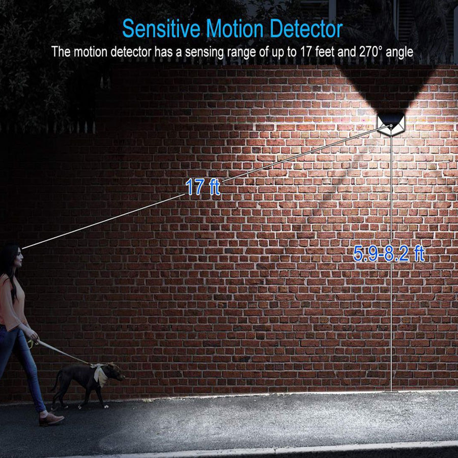 4-Pack 100 LED Solar Power Wall Light Outdoor PIR Motion Sensor Security Garden Lamp