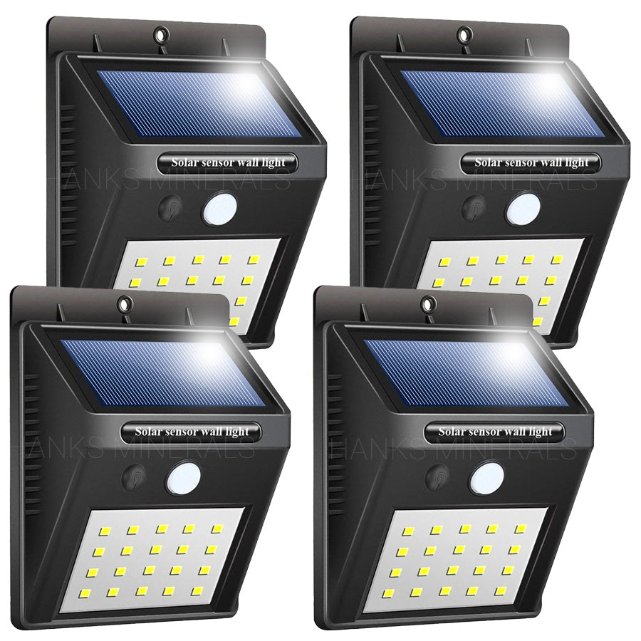 4x 20 LED Solar Power Wall Light Waterproof Outdoor PIR Motion Sensor Path Lamp