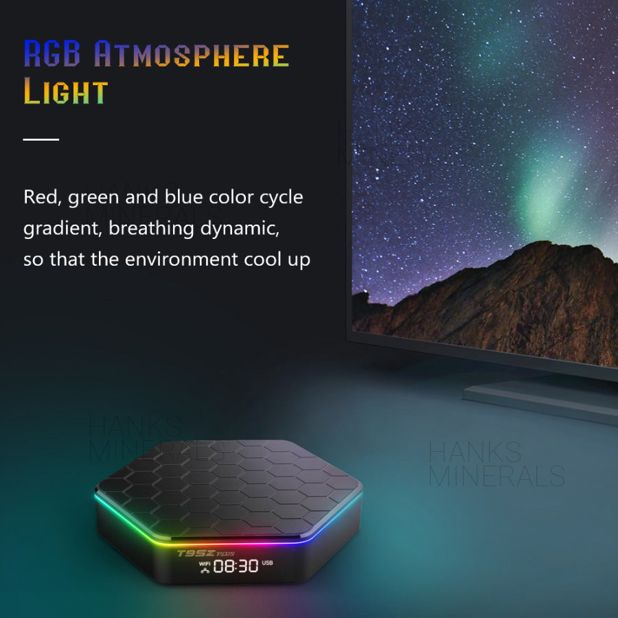 T95Z Plus Smart Android 12 TV Box Quad Core 6K 4K HD Stream Player