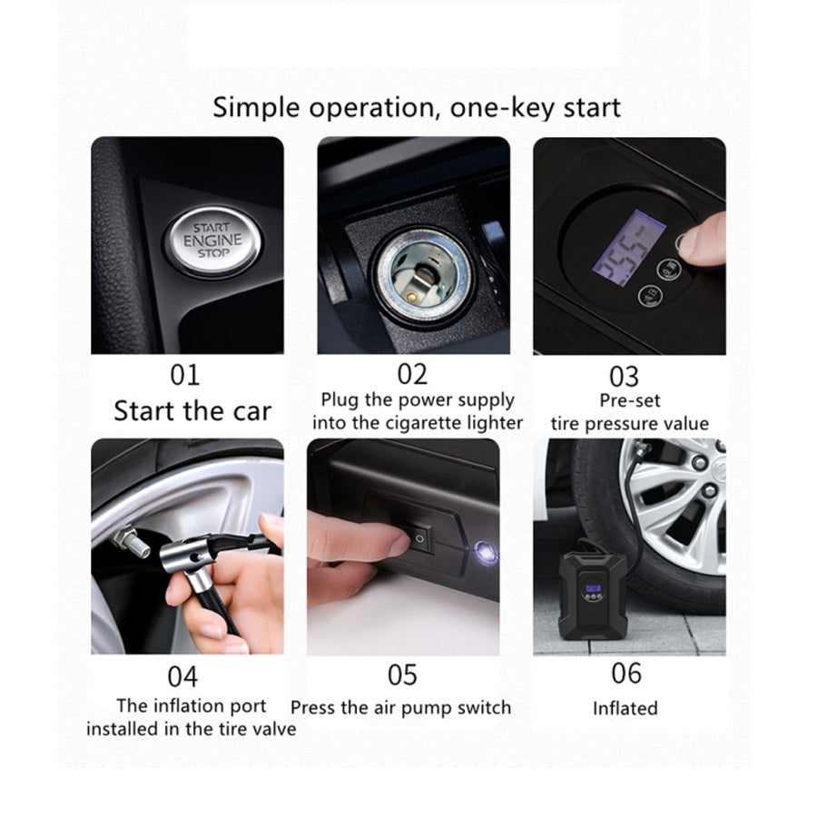 Car Air Tire Pump Inflator Portable Compressor Digital Electric Auto 150PSI 12V