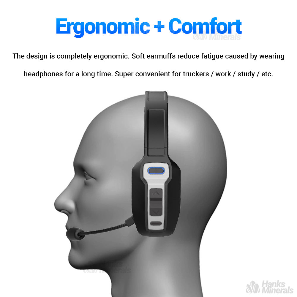 Trucker Headset Wireless Bluetooth 5.2 AI Noise Cancelling Mic For Phones PC
