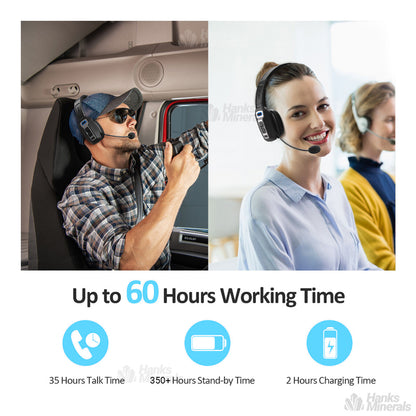 Trucker Headset Wireless Bluetooth 5.2 AI Noise Cancelling Mic For Phones PC