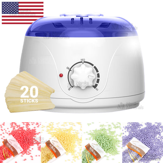 Professional Wax Heater Warmer Hair Removal Depilatory Waxing Kit + Beans Sticks