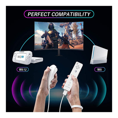 Built-in Motion Plus Wii Remote & Nunchuck Controller For Nintendo Wii / Wii U