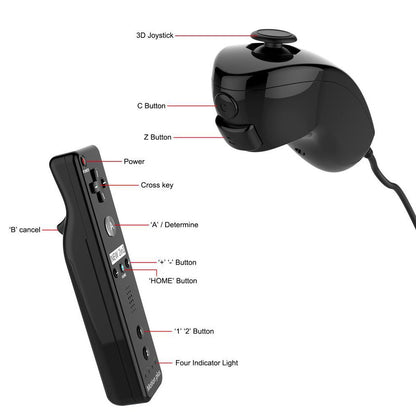 Built-in Motion Plus Wii Remote & Nunchuck Controller For Nintendo Wii / Wii U